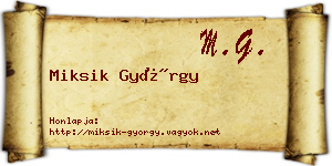 Miksik György névjegykártya